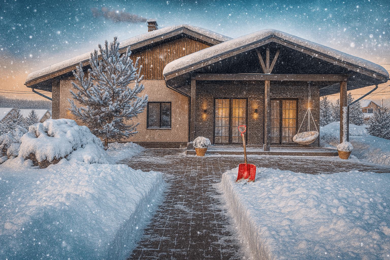Заснеженный дом