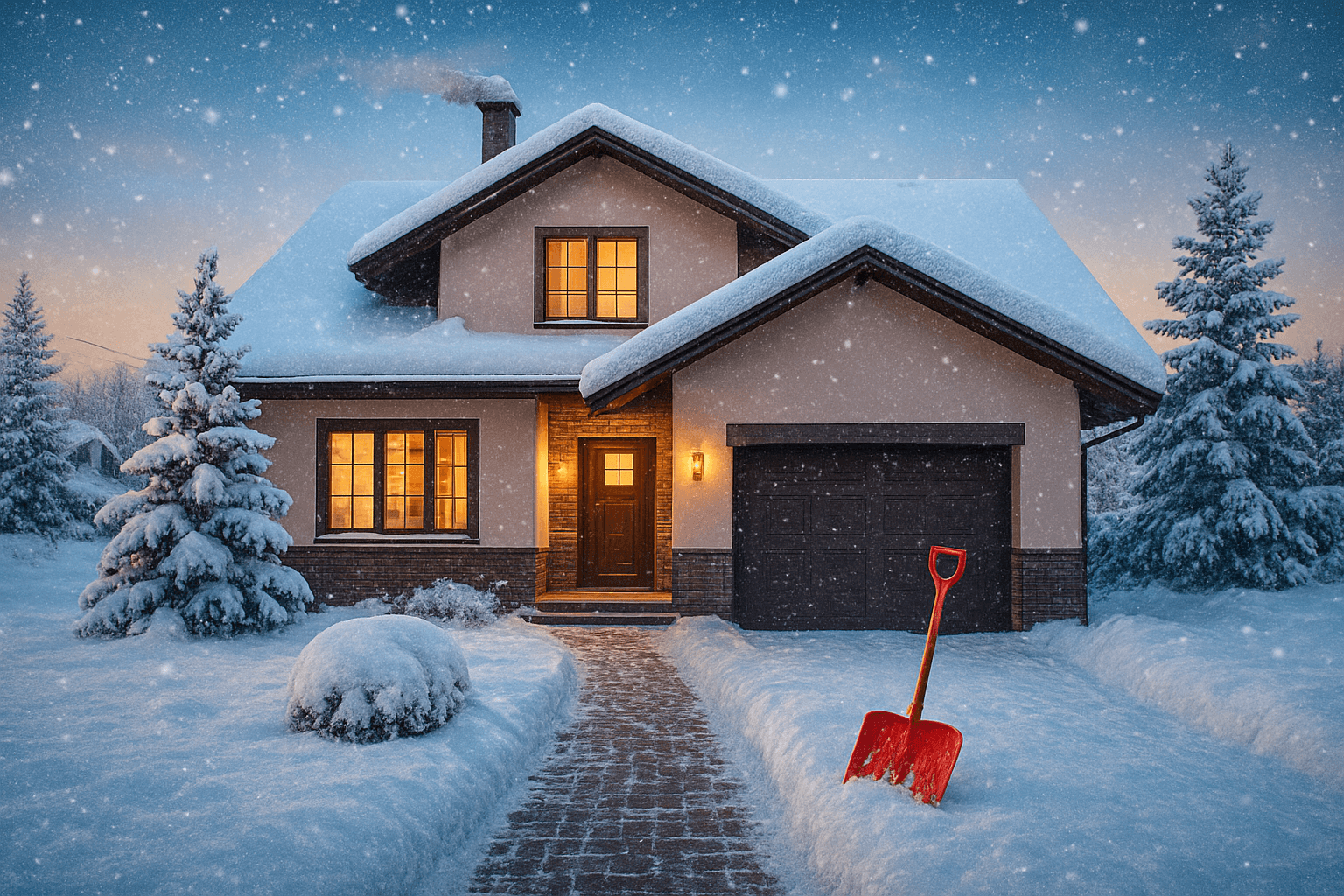 Заснеженный дом