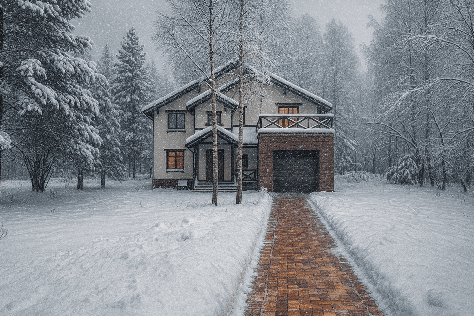 Заснеженный дом